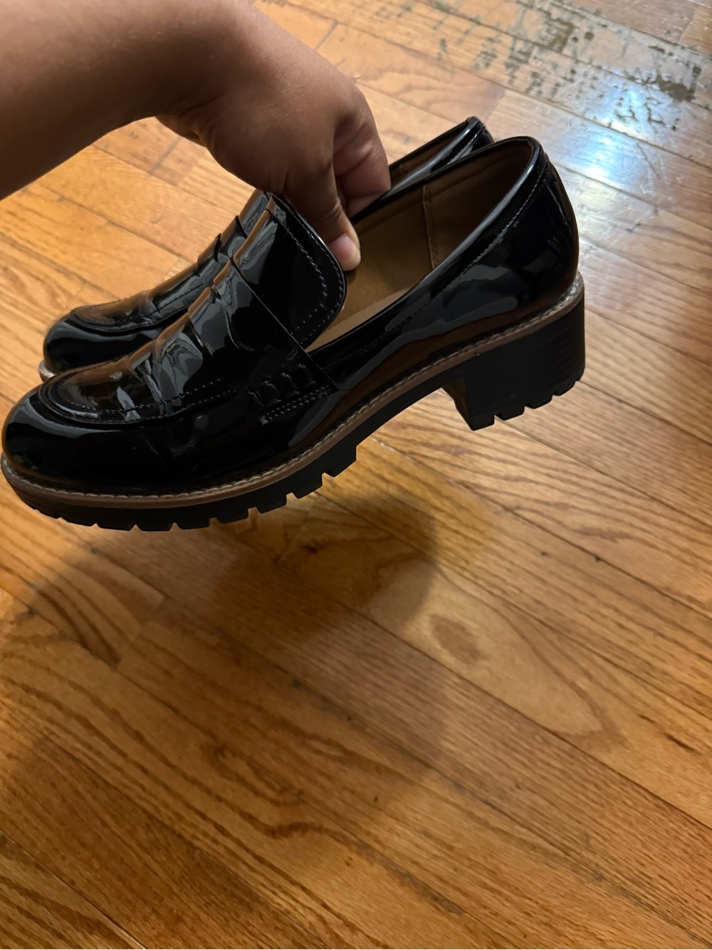 Classic Black Patent Penny Loafers for Women - Picture 6 of 9